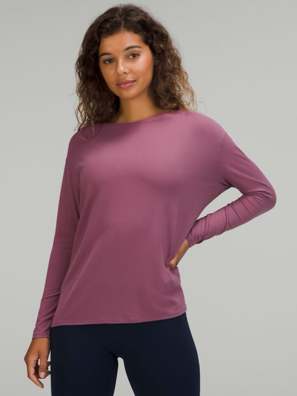 lululemon athletica Back In Action long-sleeve vintage plum